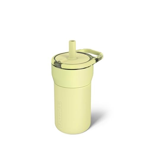BrÃ¼Mate BrüMate Leap 12oz 100% Leakproof Kids Tumbler with Handle and Silicone Soft Straw | Drop Resistant Silicone Sleeve | For Kids 4+ | Insulated Stainless Steel | Cup Holder Friendly | 12oz (Prickly Pear) - Image 1