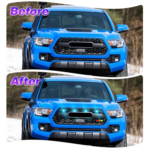 BreTrewri RGB Led Grill Lights Fit for Toyota Tacoma 20152023 TRDPro or Aftermarket TRDpro Grills Grille Tacoma Lights1pcs Emblem RGB Tacoma Led1pc Emblem - Image 3