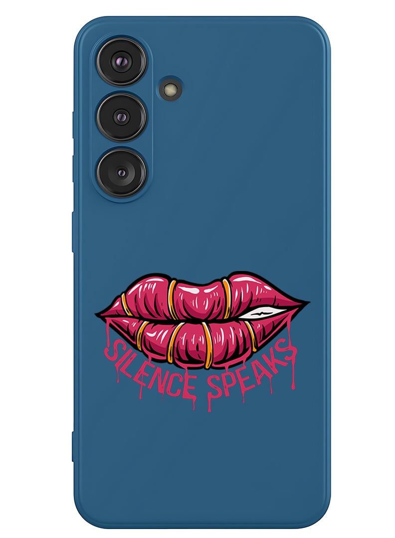 Theodor Protective Slim Fit Case Liquid Silicone Cover with Full Body Protection Anti-Scratch Shockproof Case For Samsung Galaxy S25 Plus (Blue) - Silence Speaks - Image 1