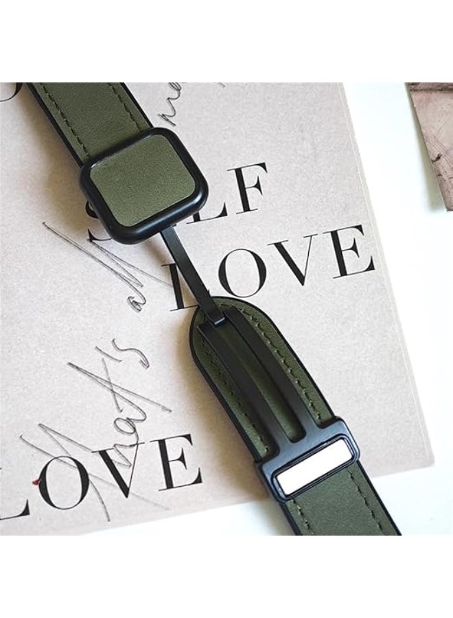 Premium 22mm Genuine Leather Watch Band – Magnetic Clasp Replacement Strap for Samsung Galaxy Watch, Huawei, Amazfit & Compatible 22mm Smartwatches (Green) - Image 2