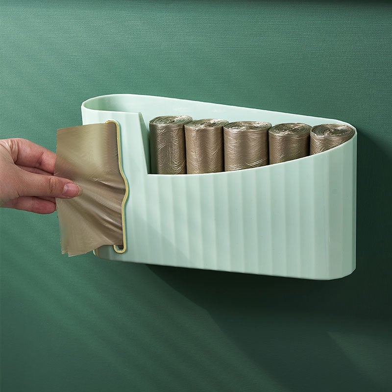 Wall-Mounted Garbage Bag Storage Artifact Kitchen Plastic Bag Storage Box Punch-Free Drawable Garbage Bag Storage Box - Image 5