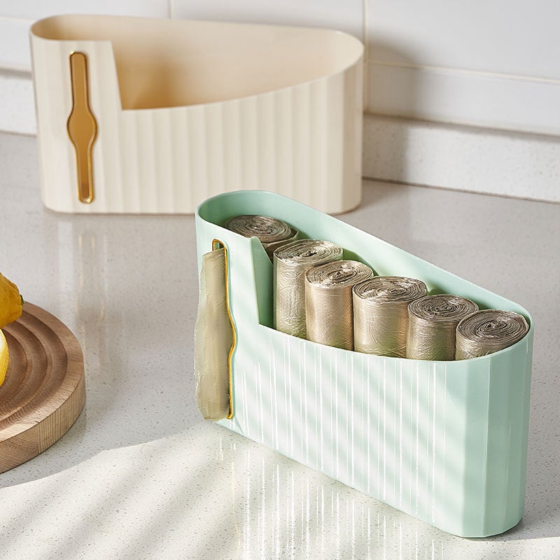 Wall-Mounted Garbage Bag Storage Artifact Kitchen Plastic Bag Storage Box Punch-Free Drawable Garbage Bag Storage Box - Image 3