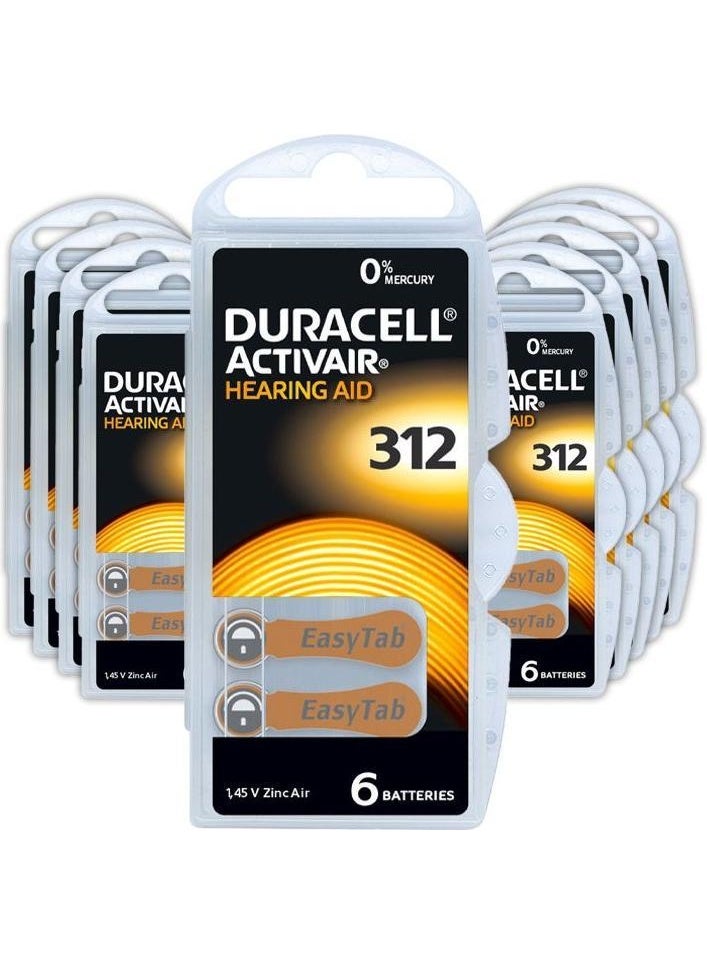 Duracell Activair Hearing Aid Batteries, 312, 1.45V Zinc Air, 6 Count - Image 2
