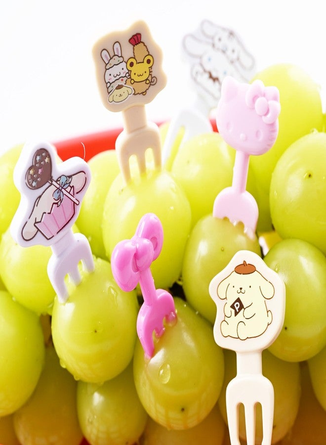 GASHINA STORY Food Picks - Toothpicks for Appetizers - Durable Plastic Decorative Toppers - Add Fun to Bento Boxes, Lunch & Party Snacks (3 Pack Set (Kitty 8pcs+Cinnamonroll 6pcs+Pompom-Puin 6pcs)) - Image 5