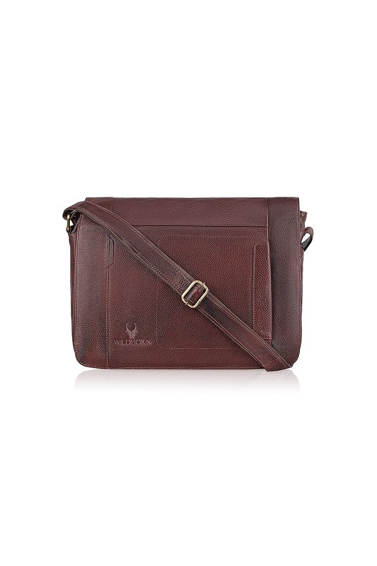 Wildhorn WildHorn Genuine Leather Laptop Messenger Bag | Office Bag with Padded Laptop Compartment & Adjustable Strap | Fits 14" Laptop | 1-Year Warranty - Image 2