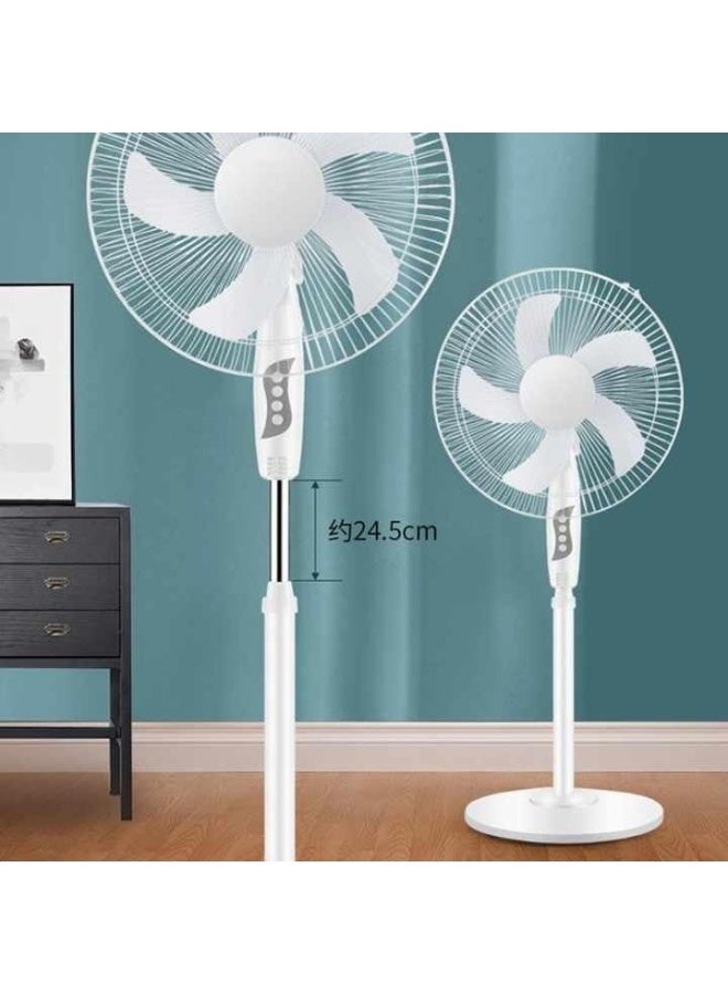 Denx Floor Stand Fan, 16-Inch Adjustable Height Pedestal Fan with 5-Blade Design, 3 Cooling Speeds, Silent Operation, Strong Airflow, for Bedroom, Living Room, Office Use – White/Black, DX2559 - Image 3