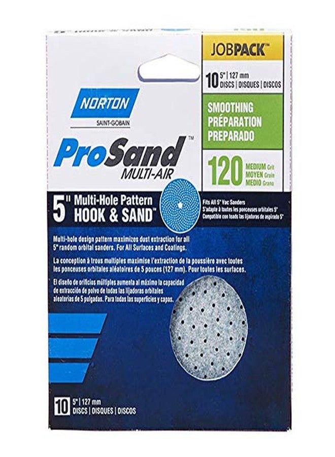 Norton Prosand Multi-Air 5" Multi-Hole Pattern Hook & Sand Disc, 120 Grit, 10 Pack - Image 4