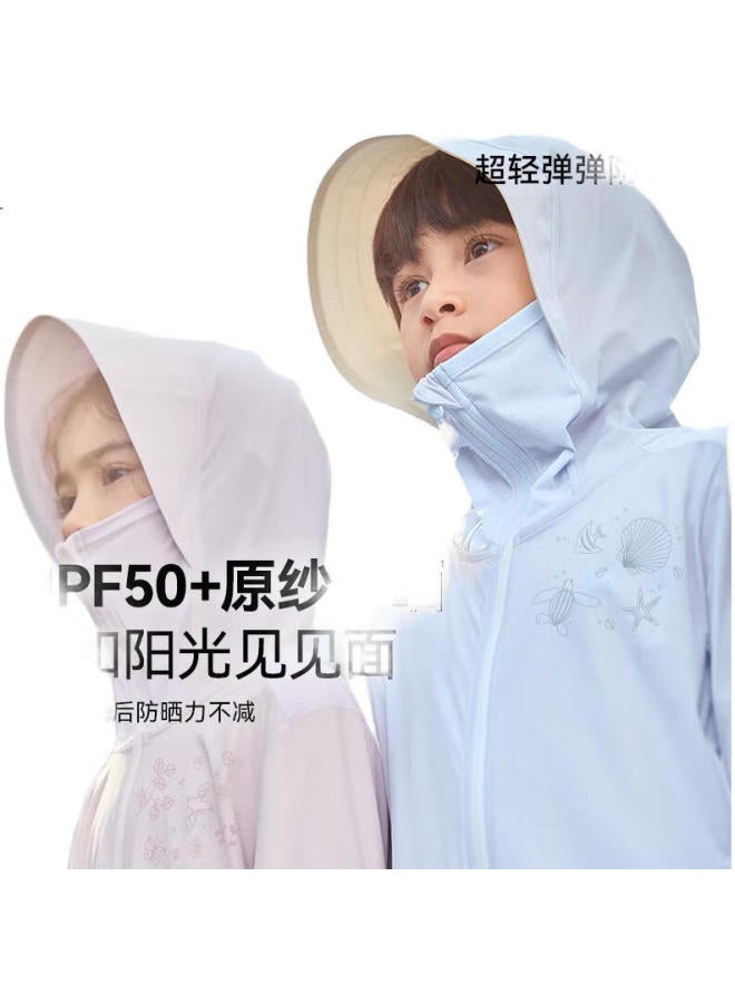 Heybetter Kids' Ultra-Light Sun Protection Clothing Upf50+ Solid Color Forest Friends (Light Pink) 120 - Image 3