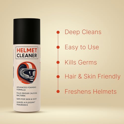 ShineXPro Helmet Cleaner & Microfiber Cloth, Anti-Bacterial Foaming Helmet Cleaning Spray, Safe for Hair & Skin - Helmet Interior Cleaner Removes Bad Odor, Helps Deep Clean with Inner Foam Formulation - Image 2