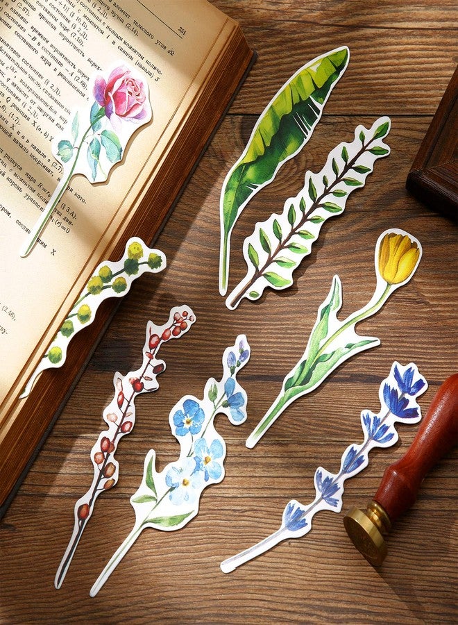 Zonon 120 Pcs Colorful Flower Feather Shaped Bookmarks Bulk Cute Christmas Gifts for Students Thick Paper Feathers Bookmarks for Kids Children Teens Women Men Adults Book Lovers Writers Readers, 60 Styles - Image 2