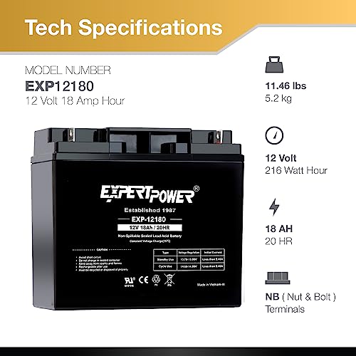 ExpertPower EXP12180 12V 18Ah Lead Acid Battery - Image 3