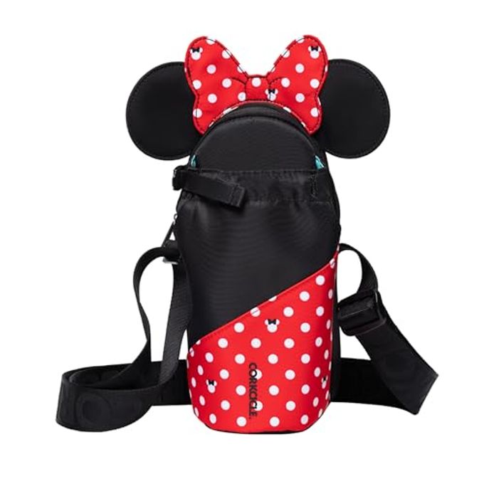 Corkcicle Crossbody Water Bottle Sling Bag - Adjustable Strap - Padded Interior Pocket - Fits 16 oz to 40 oz Tumblers - Summer Drinkware Gift - Minnie Mouse