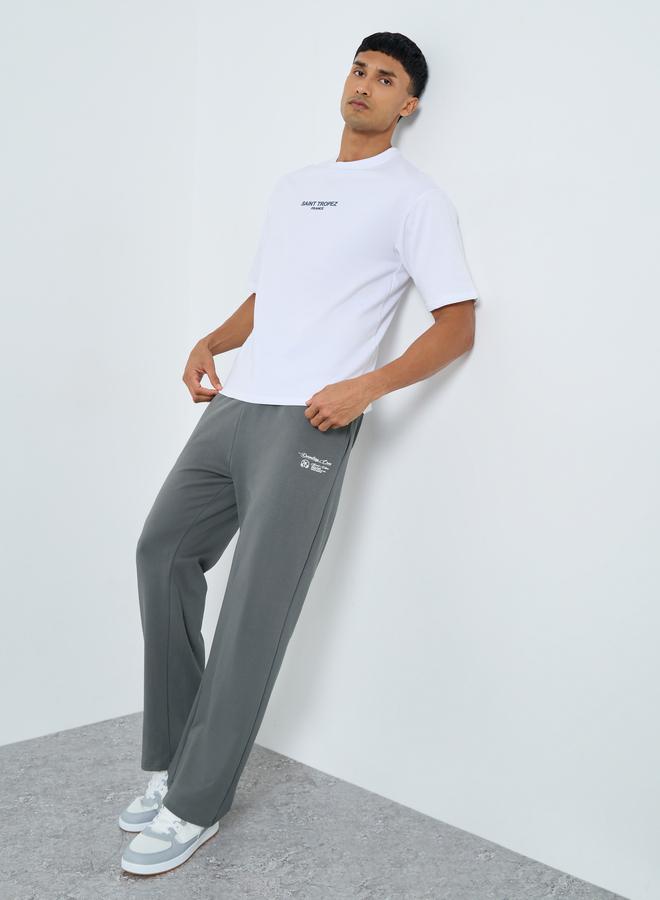 Styli Men Grey Plain Oversized Joggers - Image 2