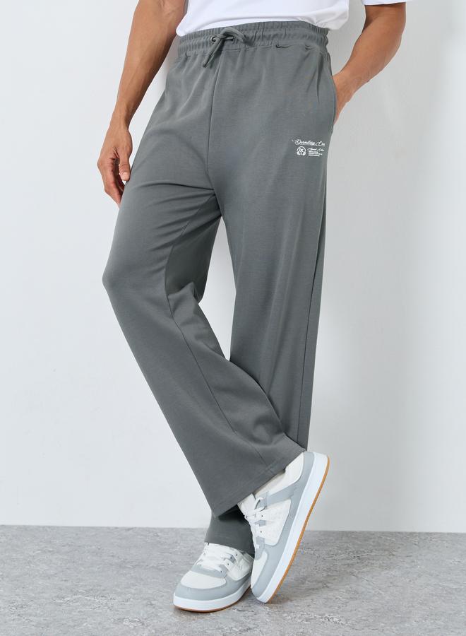 Styli Men Grey Plain Oversized Joggers - Image 1