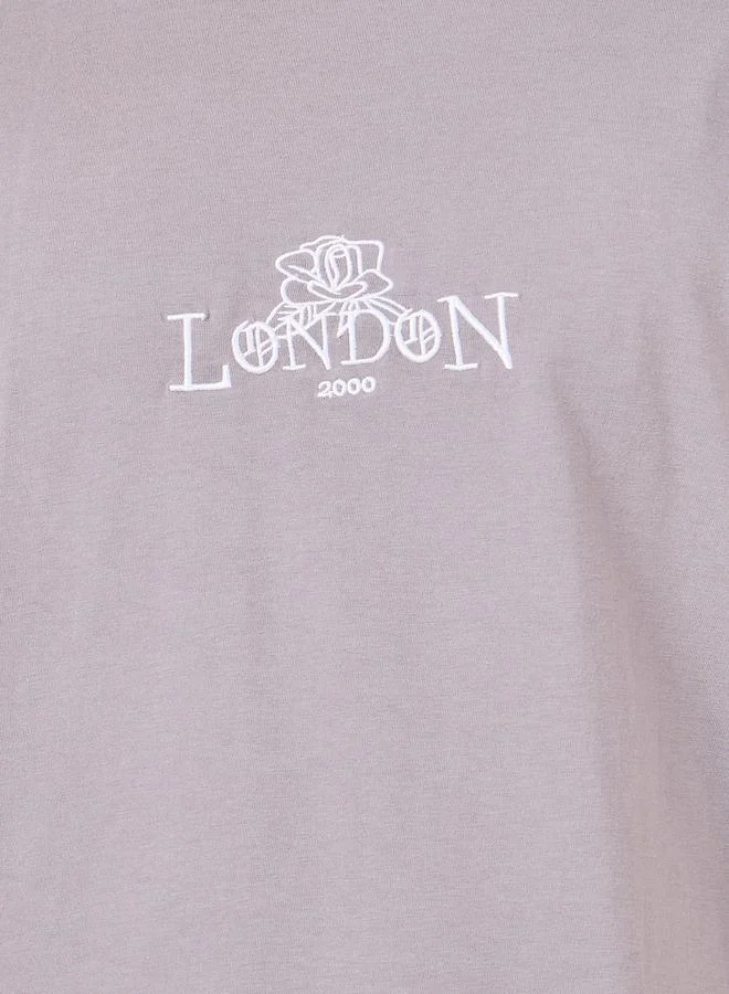 Styli Styli Embroidery Detail Oversized Cotton Rich T-Shirt