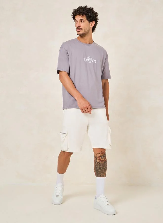 Styli Styli Embroidery Detail Oversized Cotton Rich T-Shirt