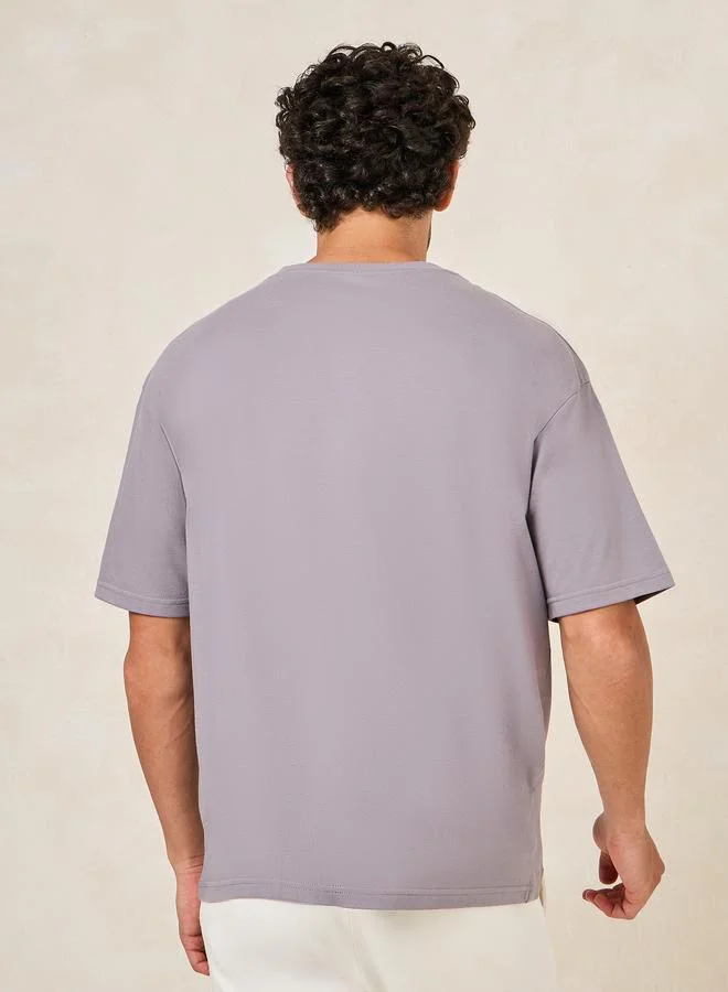 Styli Styli Embroidery Detail Oversized Cotton Rich T-Shirt