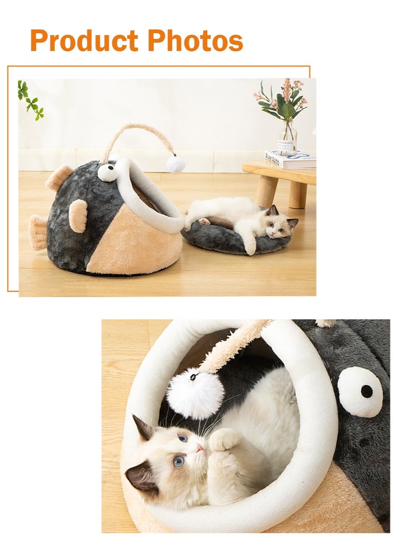 Sisily Cat House with Removable Self-Warming Bed - Machine Washable Cover & Non-Slip Base for Indoor Cats - Image 5