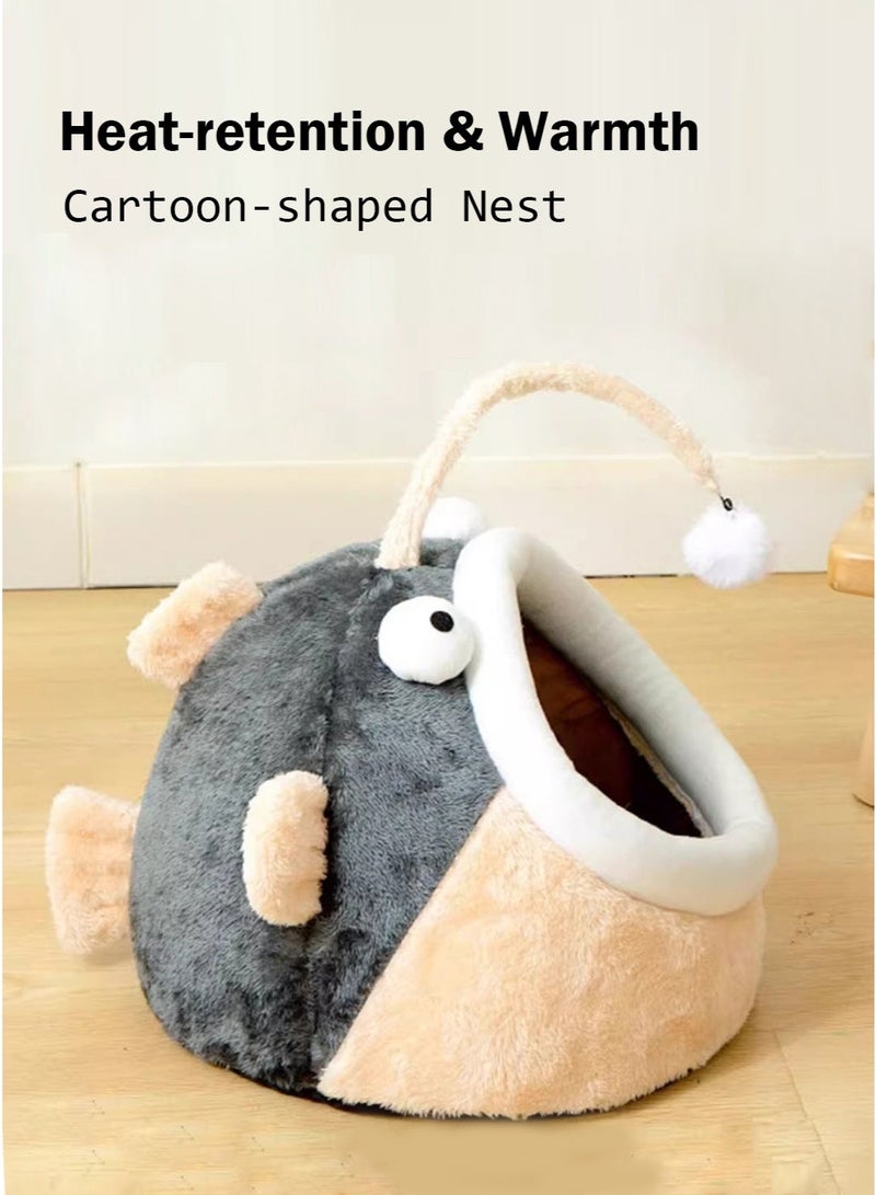 سيسلي بيت قطط بسرير قابل للإزالة لتدفئة نفسه - غطاء قابل للغسل في الغسالة وقاعدة غير قابلة للانزلاق للقطط الداخلية - Image 5