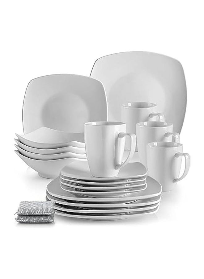 Generic - (16 Pieces) Square Dinnerware Sets  High Quality Porcelain Plate Set And Plate Set  Service For 4 Plate Sets With 4 Plates 4 Side Plates 4 Soup Bowl 4 Square Mug - Image 1