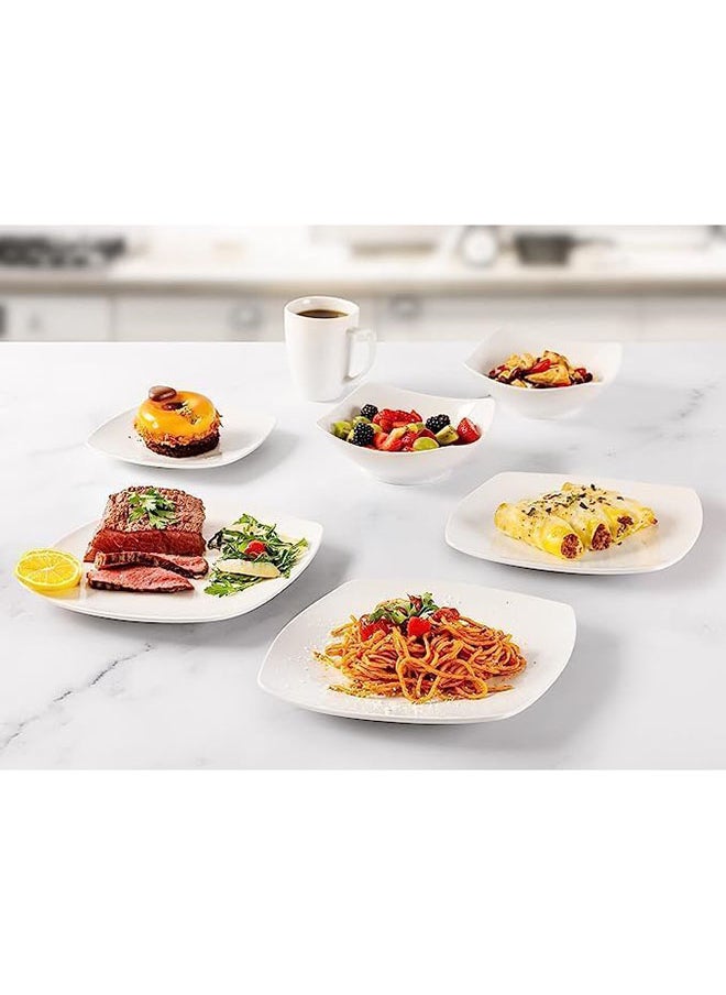 Generic - (16 Pieces) Square Dinnerware Sets  High Quality Porcelain Plate Set And Plate Set  Service For 4 Plate Sets With 4 Plates 4 Side Plates 4 Soup Bowl 4 Square Mug - Image 1