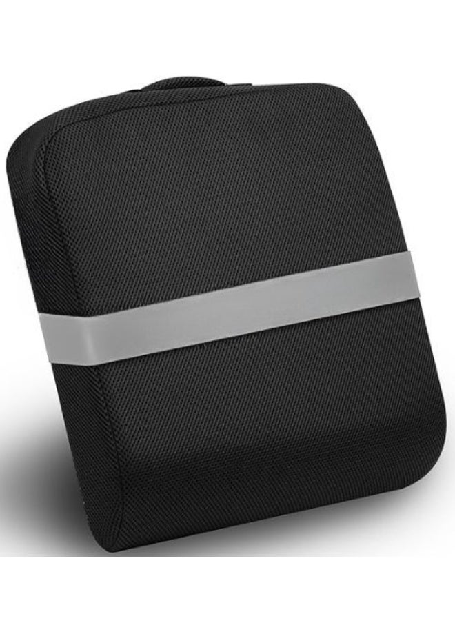 Large Memory Foam Seat Cushion with Gel Comfort Layer, Anti-Slip Base, Carry Handle, Removable Washable Cover, Ergonomic Chair Cushion for Office and Wheelchair Use, Black - Image 1