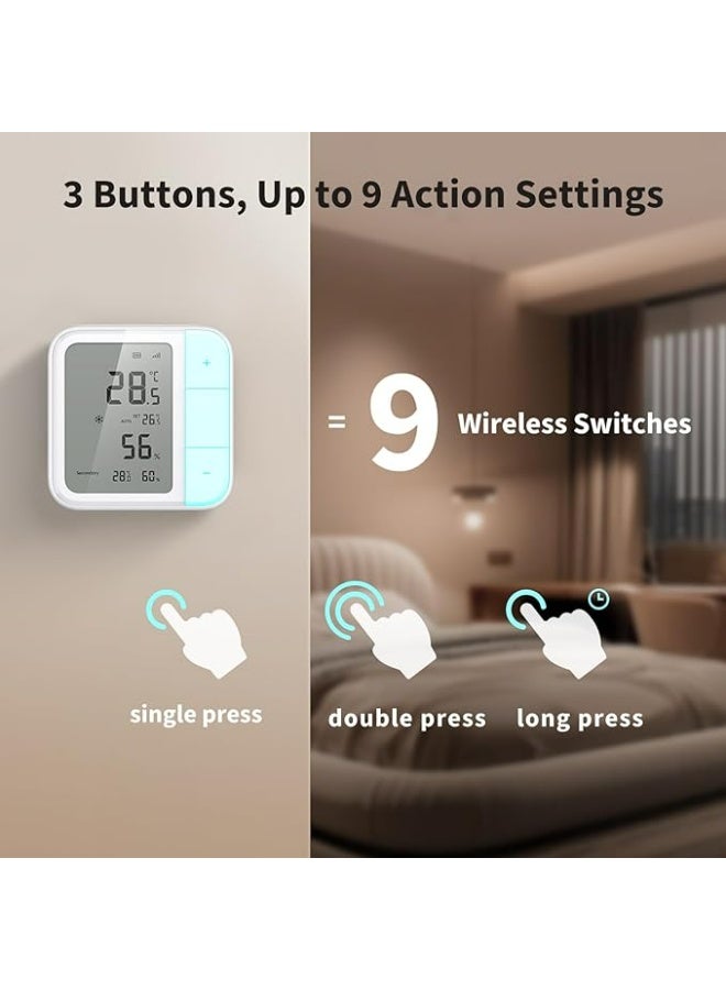 أكارا مستشعر درجة الحرارة متعدد الوظائف Aqara Thread/Zigbee W100، لمراقبة درجة الحرارة والرطوبة، لاسلكي، للتحكم عن بعد في أنظمة التدفئة والتهوية وتكييف الهواء، 3 أزرار، متوافق مع Matter وHomeKit وApple Home وGoogle - Image 4