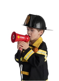 Dress Up America Dress Up America Firefighter Megaphone For Kids - Red Fireman Megaphone Bullhorn With Siren Sound  - Image 3