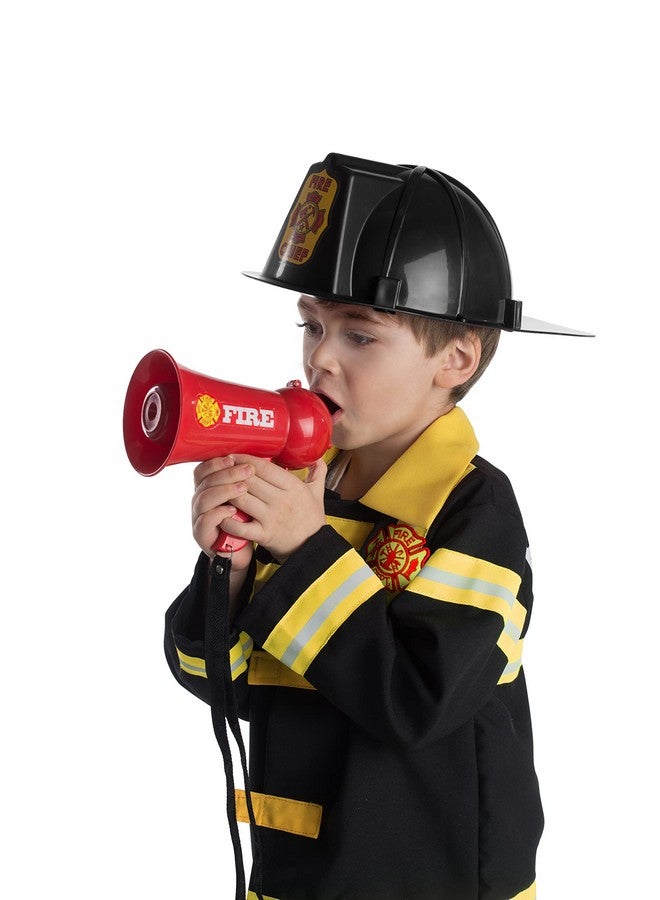 Dress Up America Dress Up America Firefighter Megaphone For Kids - Red Fireman Megaphone Bullhorn With Siren Sound  - Image 3