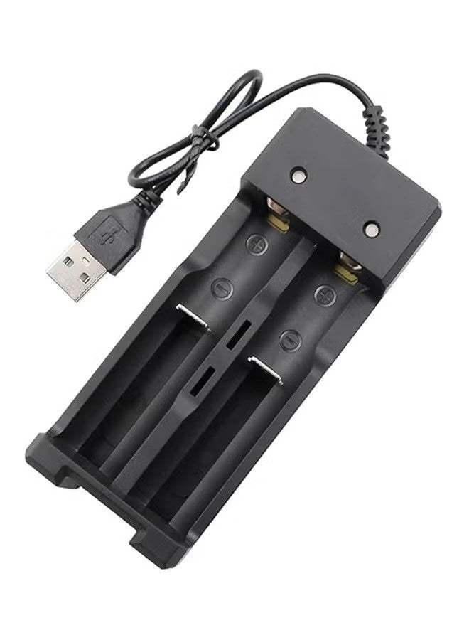 Universal 18650 18650 Rechargeable Battery Charger, Dual Slot USB Lithium Battery Charger with Cable, 2-slot Smart Battery Charger for 18650 Rechargeable Batteries(No Battery) - Image 1