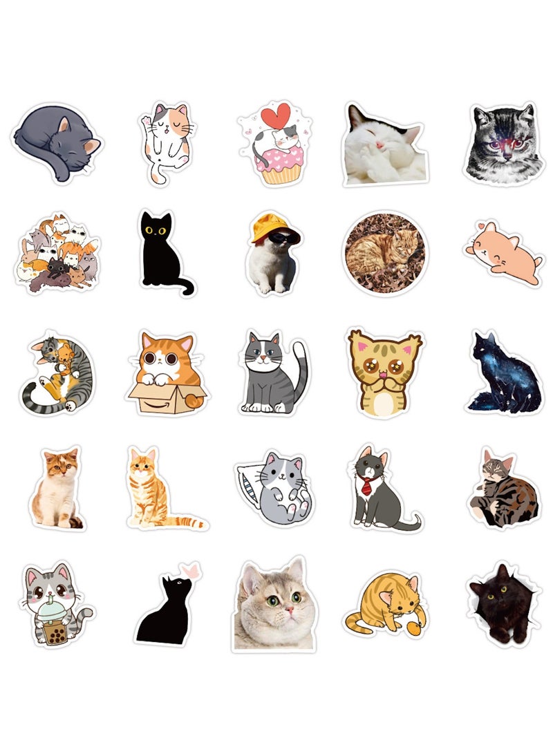 100 Pcs Lovely Little Cat Stickers Cartoon Cute Kitty Sticker for Kids Boys Girls Adult Durable Aesthetic Decals for Laptop Motorbike Car Computer Scrapbook - Image 2