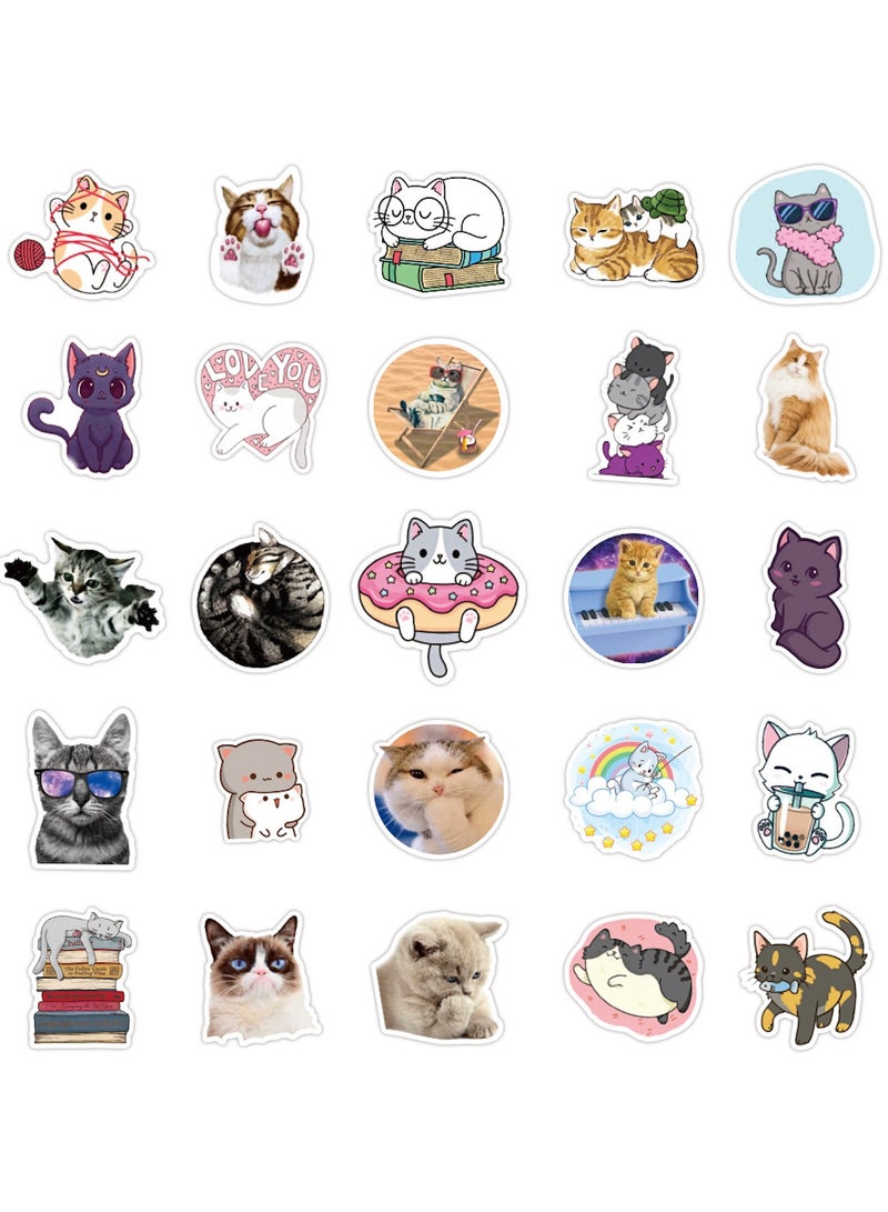 100 Pcs Lovely Little Cat Stickers Cartoon Cute Kitty Sticker for Kids Boys Girls Adult Durable Aesthetic Decals for Laptop Motorbike Car Computer Scrapbook - Image 3