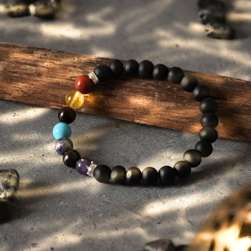 Japam Karungali x Seven Chakra Band - Natural Ebony Wood – 4 Inches Diameter - Image 2