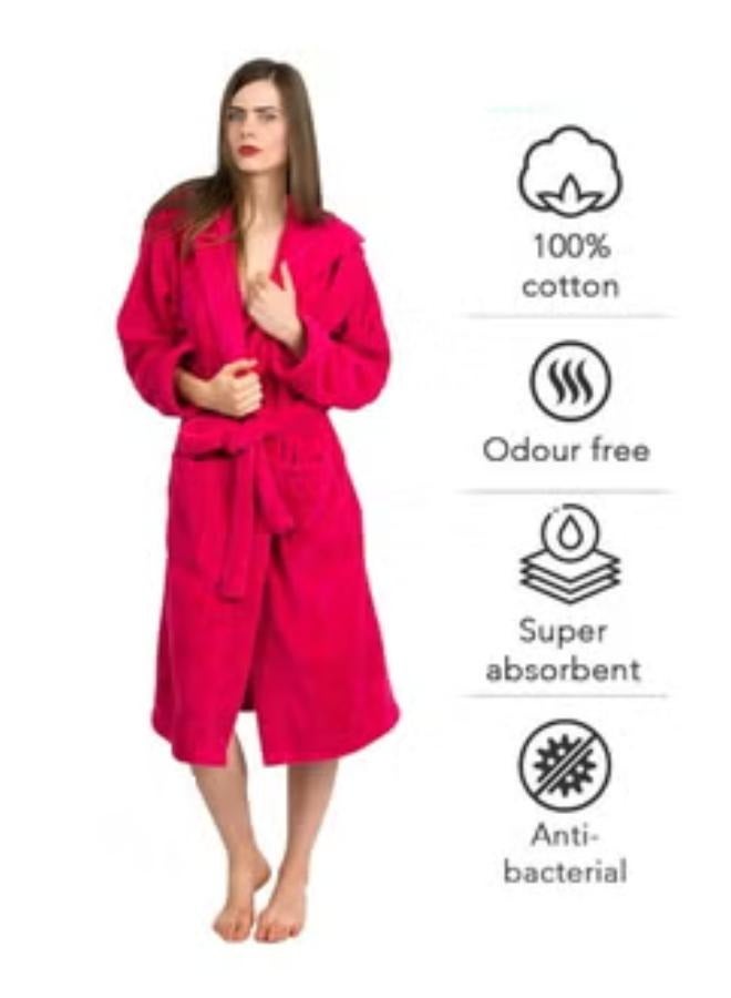 روب حمام تيري فاخر باللون الأحمر الوردي مقاس XXL - Image 2