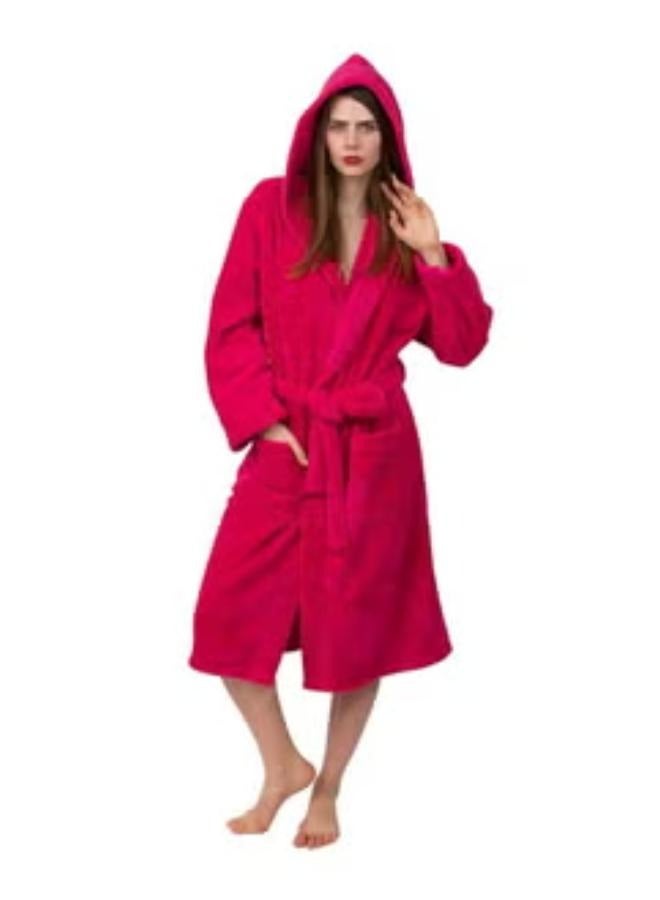 روب حمام تيري فاخر باللون الأحمر الوردي مقاس XXL - Image 1