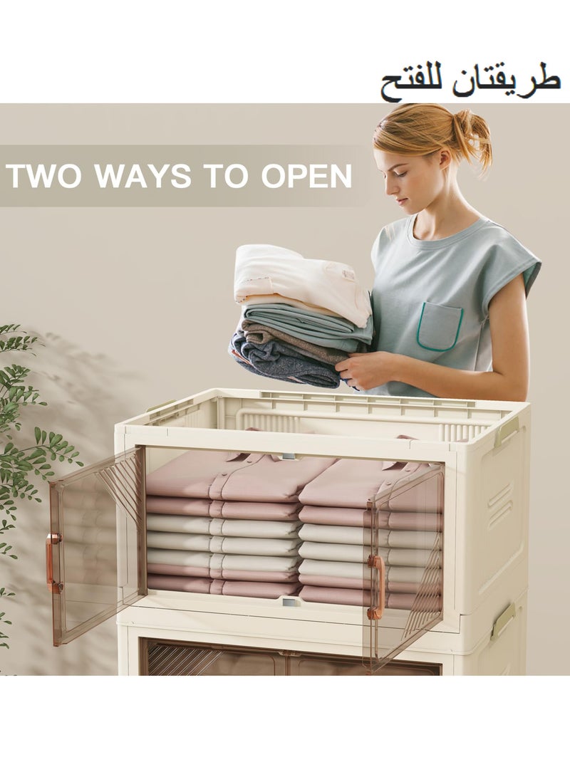 WEMART 4 Layer kitchen organiser Plastic Storage Box with Lid, Organizable Storage Box with Wheels, Foldable Storage Box, Organizable Storage Box, Wall Storage Organizer and Storage Box for Living Room, Office, Dormitory, Black - Image 4