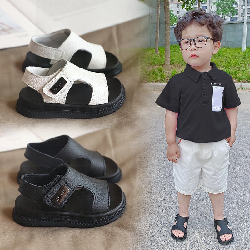 Children'S Sandals Men'S Summer 1-5 Years Old Soft Bottom Non-Slip 2 Small And Medium-Sized Children'S Sports Leather Beach Sandals 3 Baby Learning Women'S Sandals - Image 2
