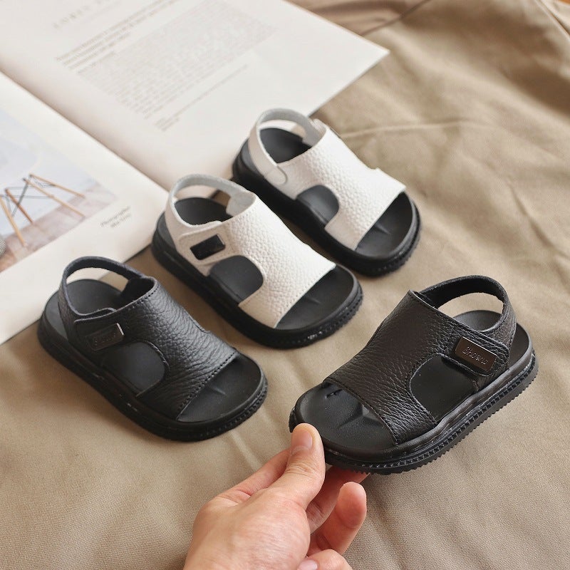 Children'S Sandals Men'S Summer 1-5 Years Old Soft Bottom Non-Slip 2 Small And Medium-Sized Children'S Sports Leather Beach Sandals 3 Baby Learning Women'S Sandals - Image 3