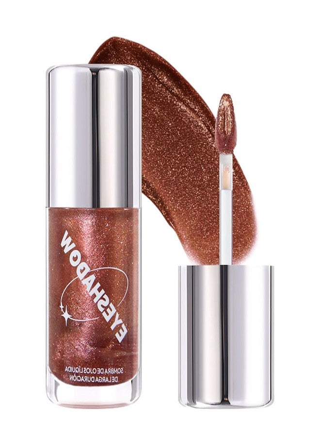 SUAKE Liquid Sparkling Glitter Eye Shadow - Rose Gold Cherry Eyeshadow, Eyeliner, Eyelid Shimmer Highlight Makeup, Highly Pigmented sombra de para ojos,Waterproof Quick-Drying (02Cocoa#) - Image 1