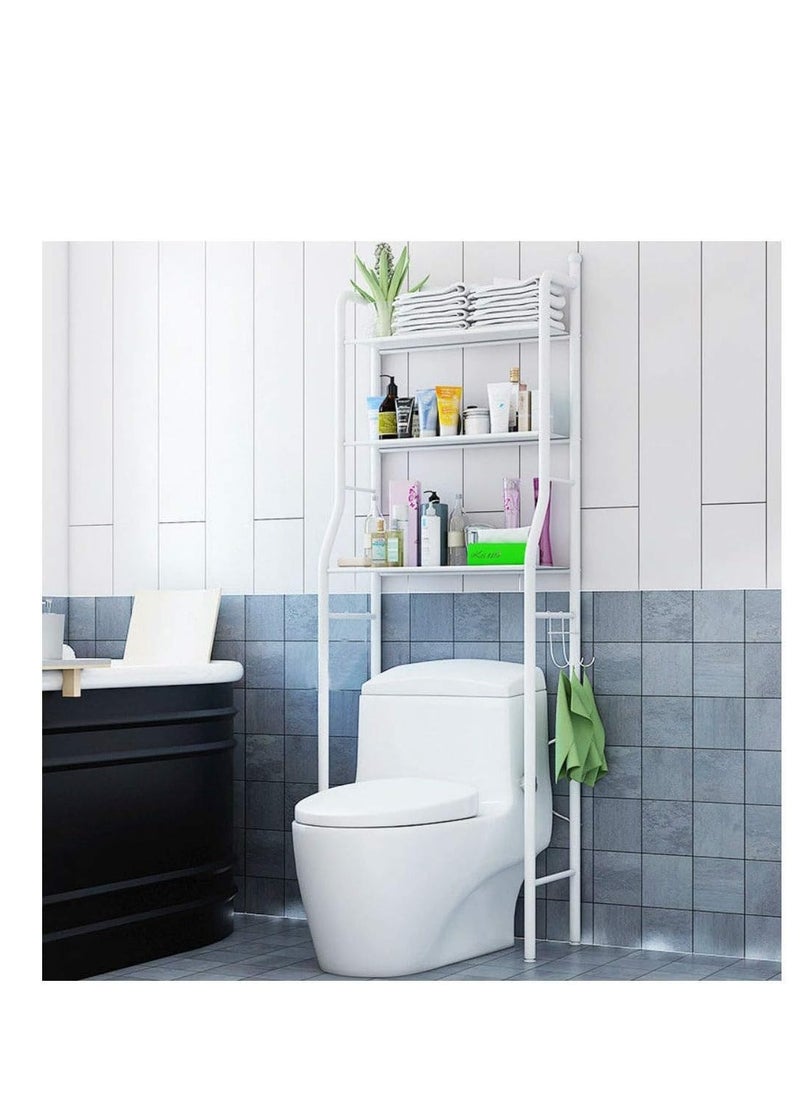 ARCOON - ARCOON Over-the-toilet bathroom shelves , 3 metal shelves, space-saving for storing towels (in white). - Image 1