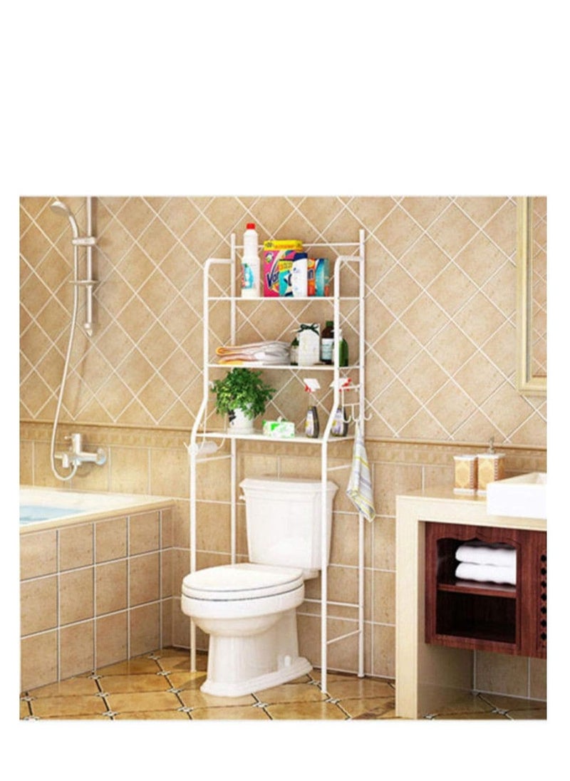 ARCOON - ARCOON Over-the-toilet bathroom shelves , 3 metal shelves, space-saving for storing towels (in white). - Image 1