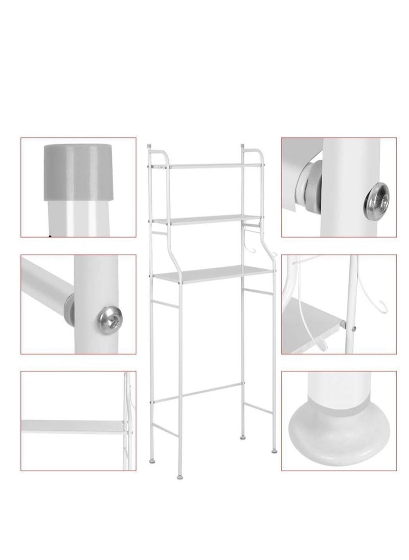 ARCOON - ARCOON Over-the-toilet bathroom shelves , 3 metal shelves, space-saving for storing towels (in white). - Image 1
