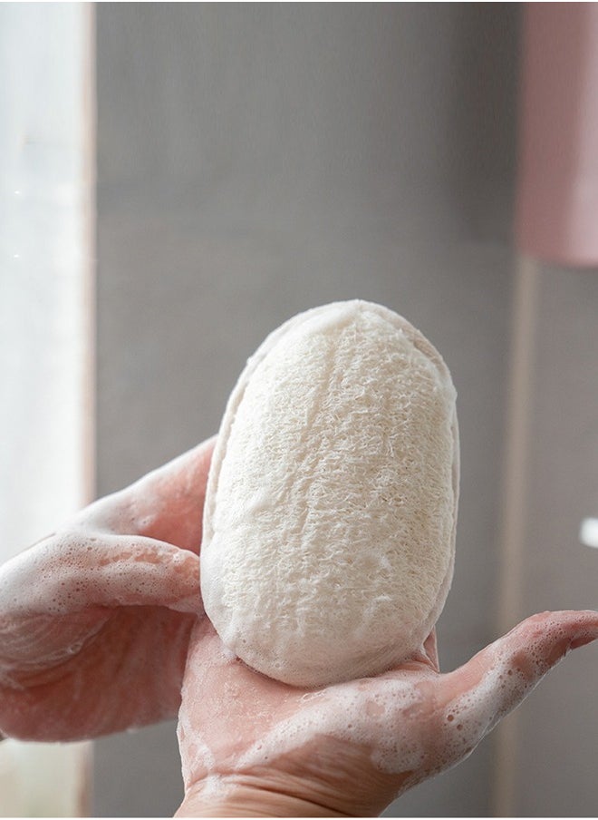 Generic - Natural Organic Loofah Exfoliating Body Scrubber 2-Pack – Shower Sponges for Men and Women – Eco-Friendly Oval Bath and Body Exfoliators with Palm Straps - Image 1