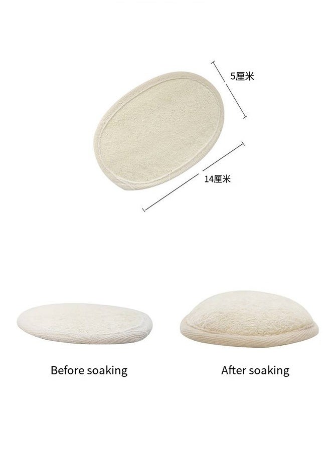 Generic - Natural Organic Loofah Exfoliating Body Scrubber 2-Pack – Shower Sponges for Men and Women – Eco-Friendly Oval Bath and Body Exfoliators with Palm Straps - Image 1