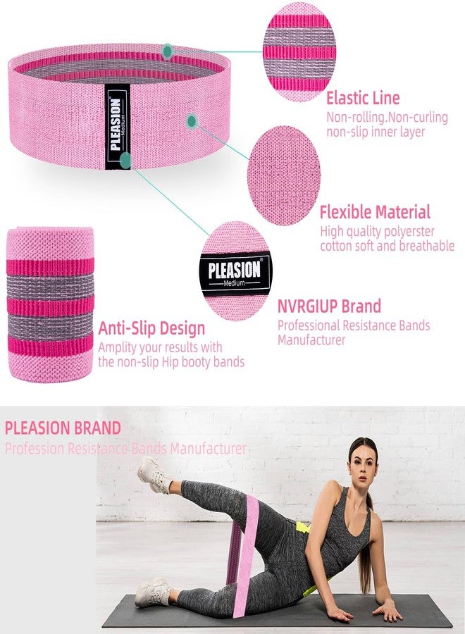 PLEASION Fitness Band Resistance Bands, Anti-Slip Resistance Loop Band Fabric Set Hip Legs Sports Elastic Spoil Band Training Band for Yoga Crossfit Gymnastics etc - Image 4