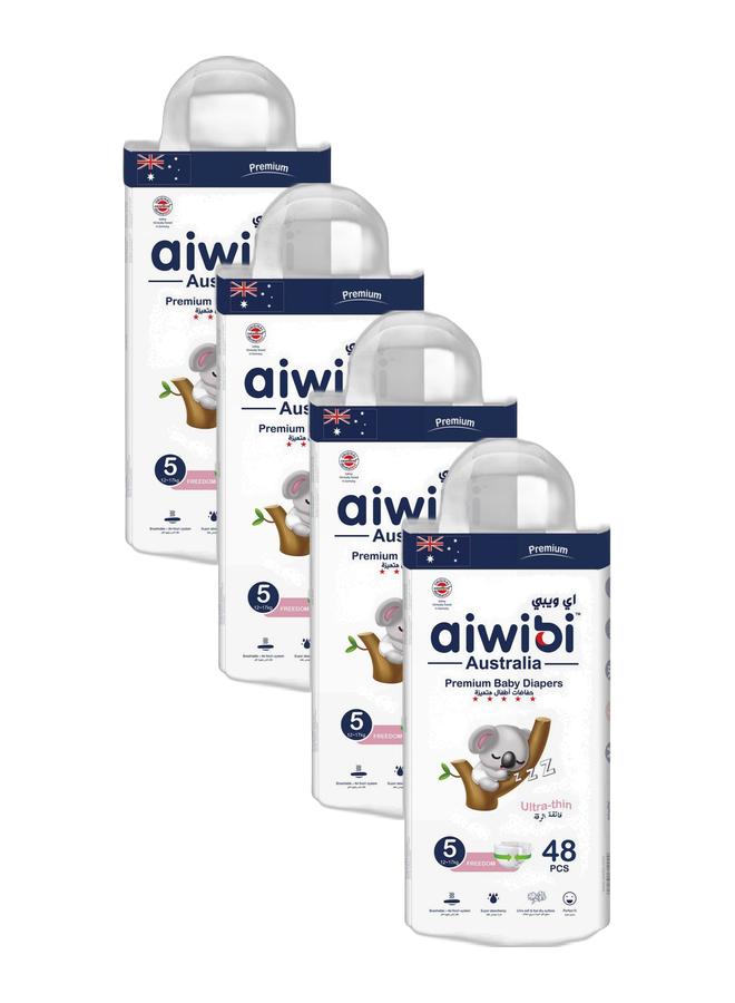 أيويبي حفاضات أطفال رفيعة للغاية من أيويبي بريميوم مقاس 5 - 48 قطعة حزمة من 4 عبوات - Image 1