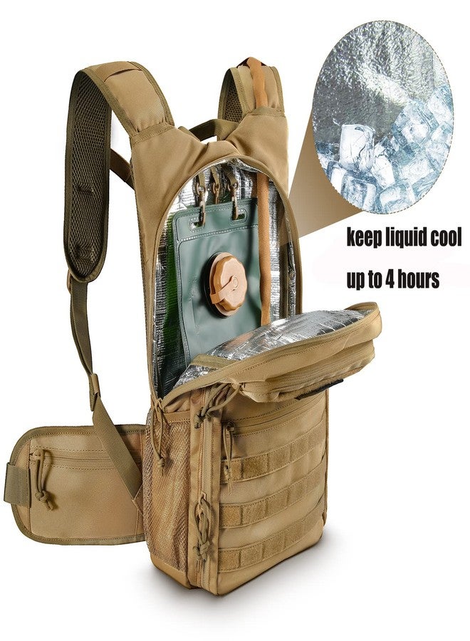 FRTKK Tactical Hydration Pack Backpack, Military Molle Water Backpack for Hiking Running Cycling Climbing Hunting Fishing(No Water Bladder Included) (Tan) - Image 2