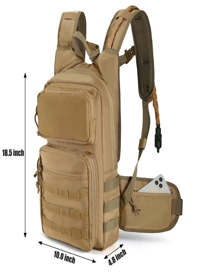 FRTKK Tactical Hydration Pack Backpack, Military Molle Water Backpack for Hiking Running Cycling Climbing Hunting Fishing(No Water Bladder Included) (Tan) - Image 3