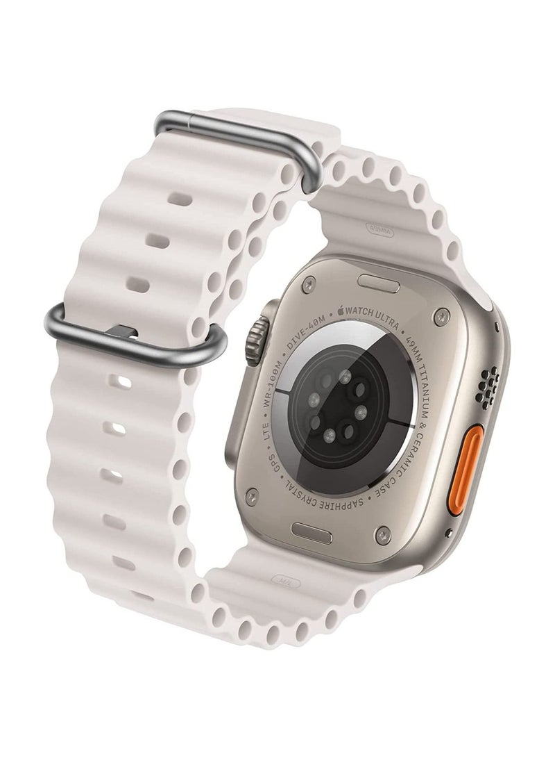 MYK New Silicone Hole Wavy Strap Compatible with 49MM/45MM/44MM/42MM All Series Starlight - Image 4