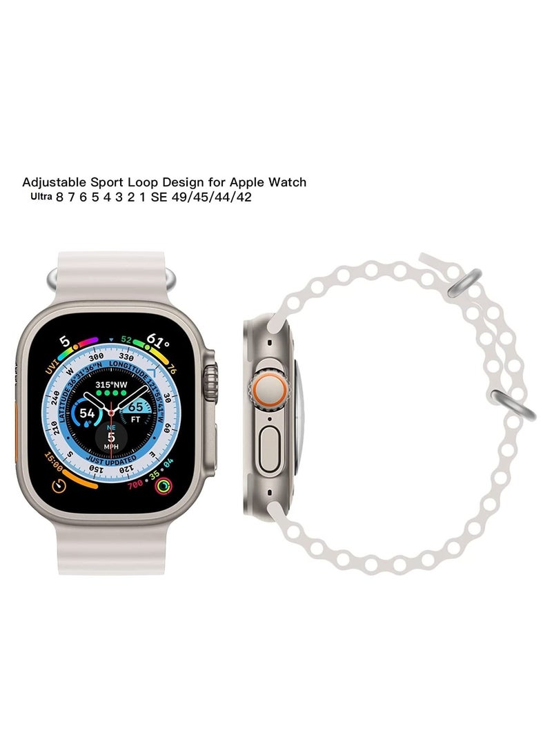 MYK New Silicone Hole Wavy Strap Compatible with 49MM/45MM/44MM/42MM All Series Starlight - Image 3